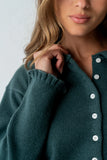 Trixie Ruffled Cardigan in Hunter Green