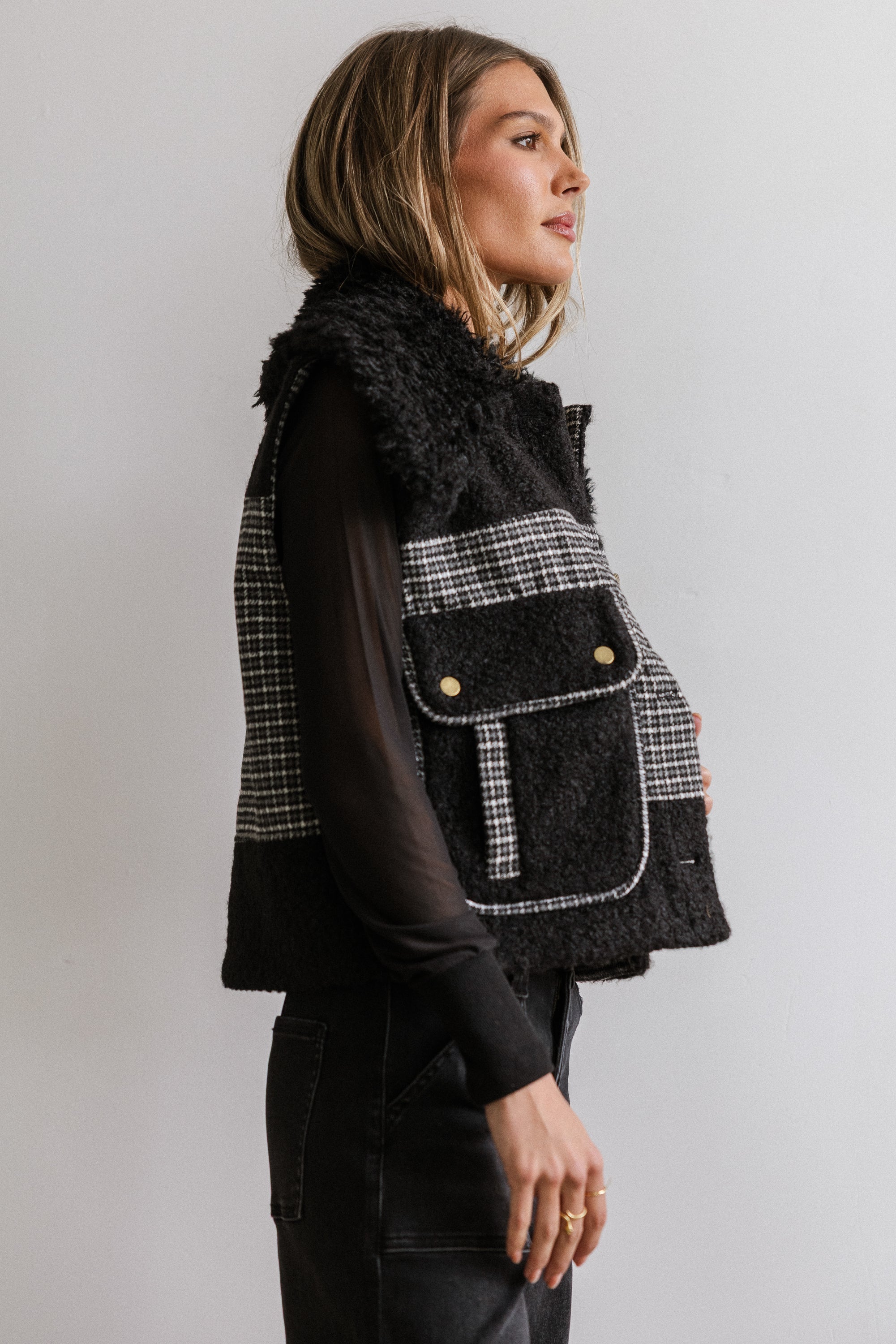 Liv Sherpa Vest in Black FINAL SALE