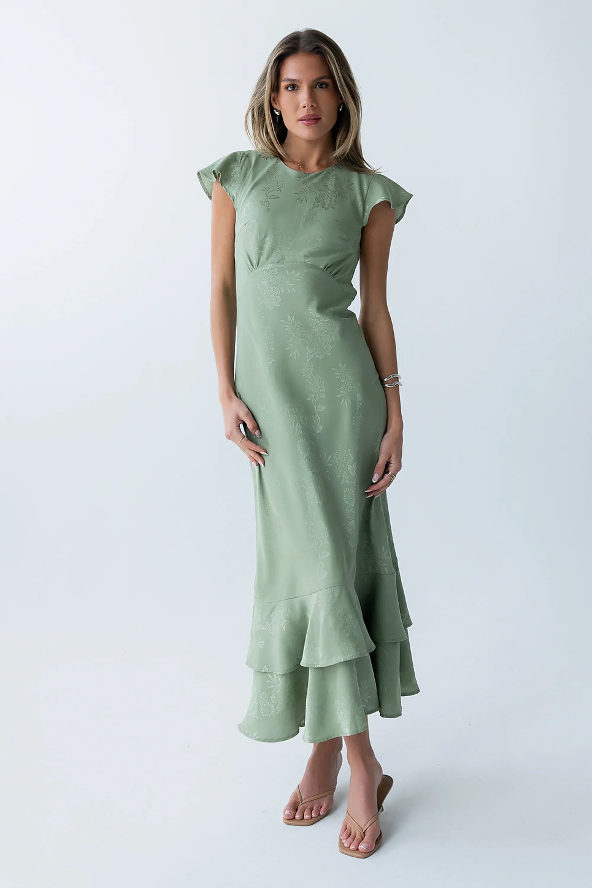 Mateo Floral Maxi Dress in Green