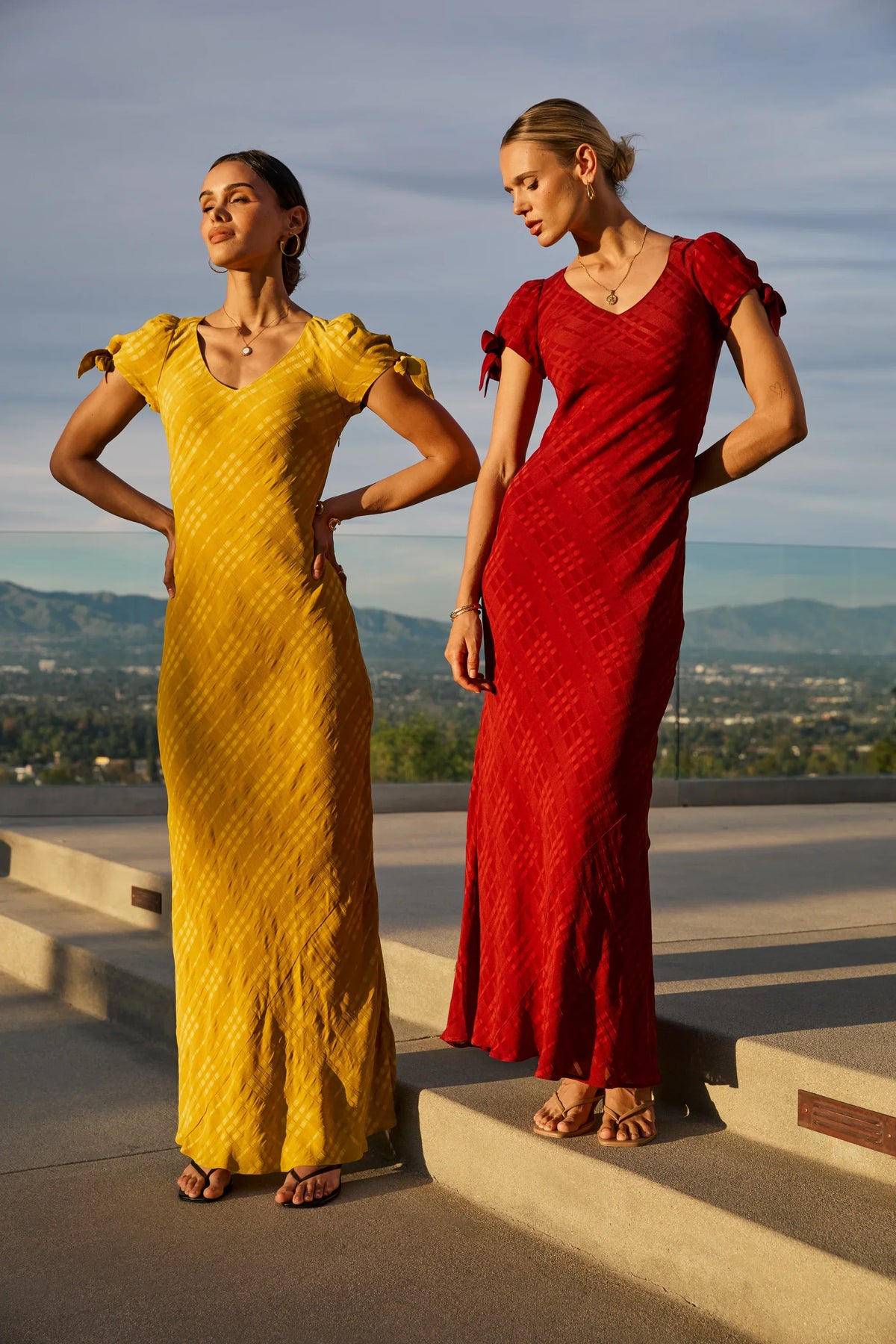 Kimmie Maxi Dress in Red Brown