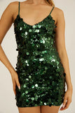 ASTRA MINI DRESS SEQUIN PARTY DRESS FOREST GREEN