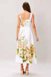 IVORY BOTANICA FLORAL MIDI DRESS