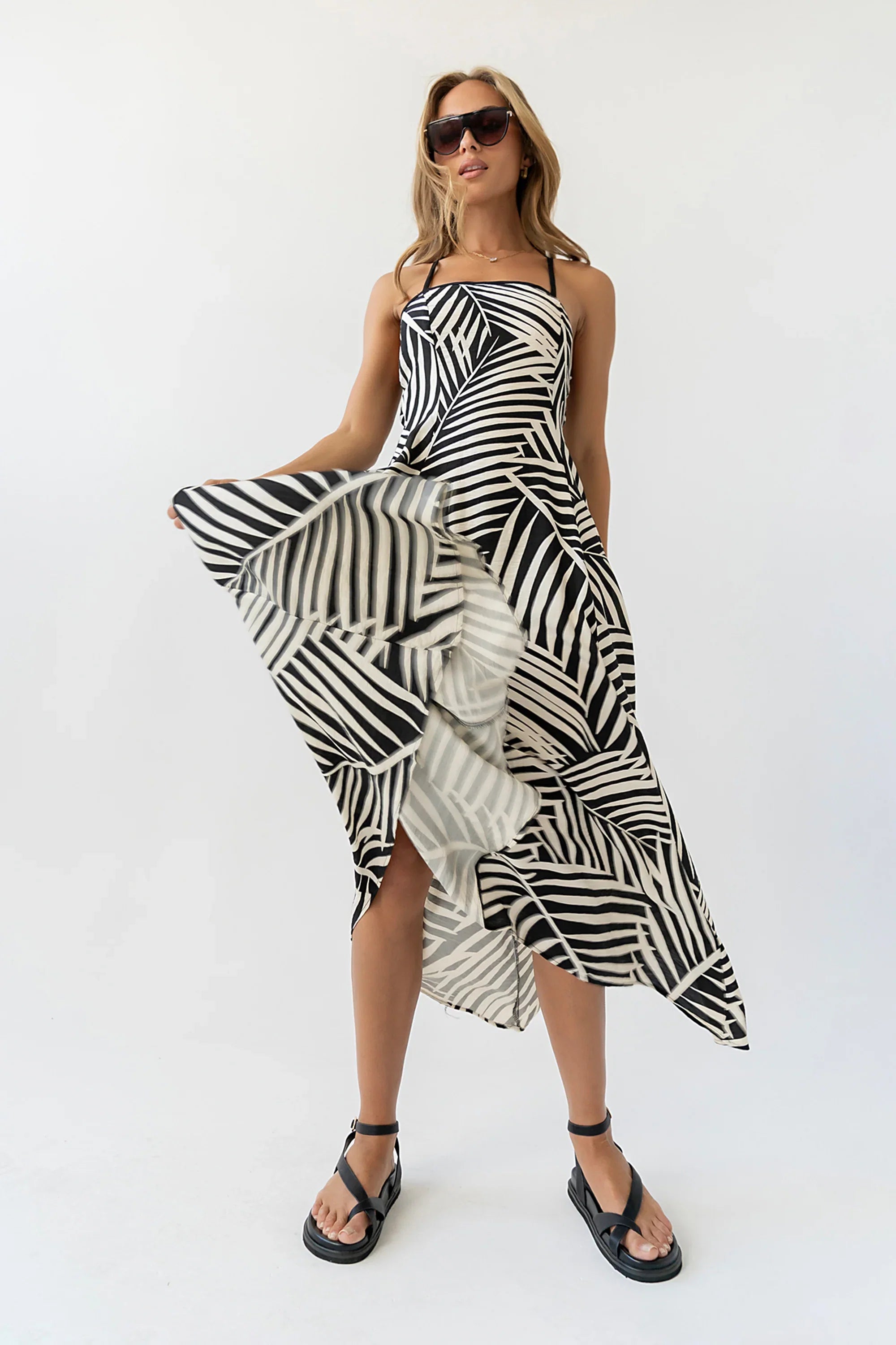 Zoelle Halter Neck Midi Dress