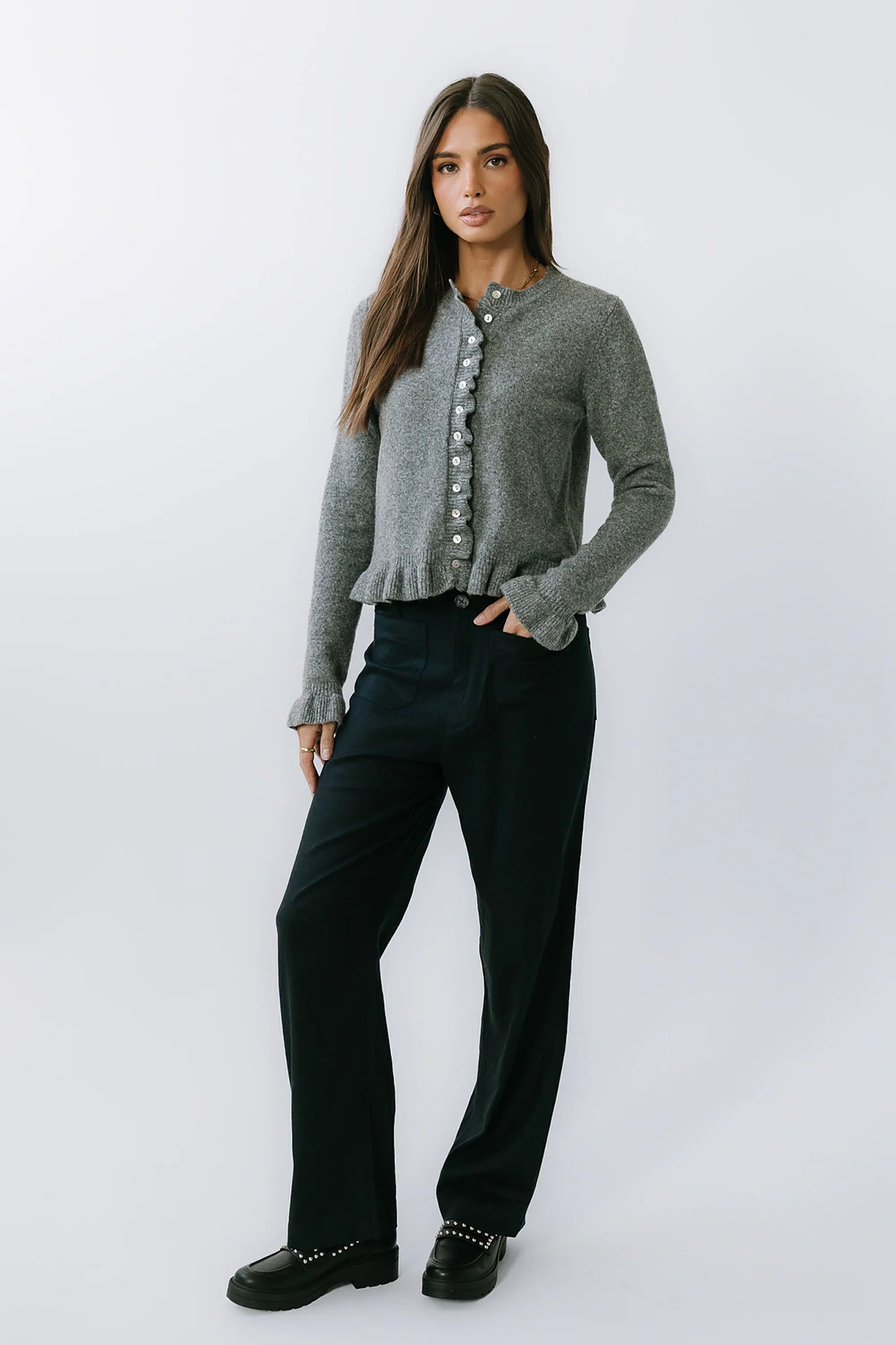 Lander Wide Leg Pants in Navy