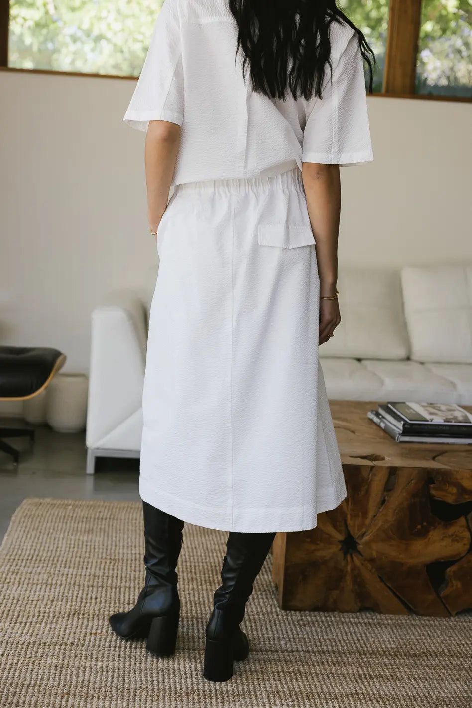 Mallory Textured Skirt in White FINAL SALE