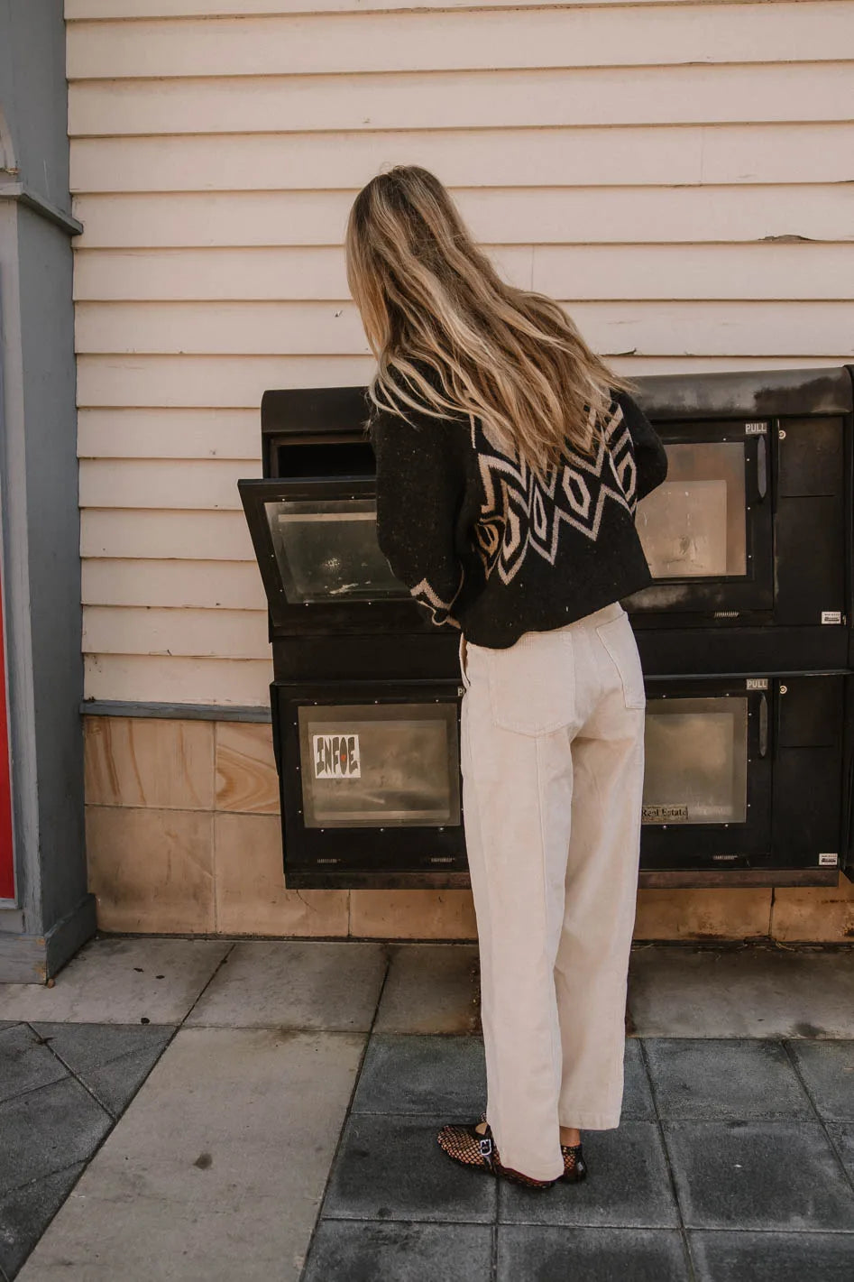 Angelica Geometric Cardigan in Black FINAL SALE