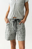 Finneas Denim Shorts in Grey Paisley