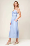 SUMMER INVITE PASTEL BLUE MIDI DRESS