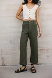 Sadie Wide Leg Pants in Olive FINAL SALE