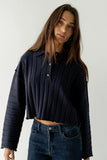 Brandi Collared Sweater in Navy