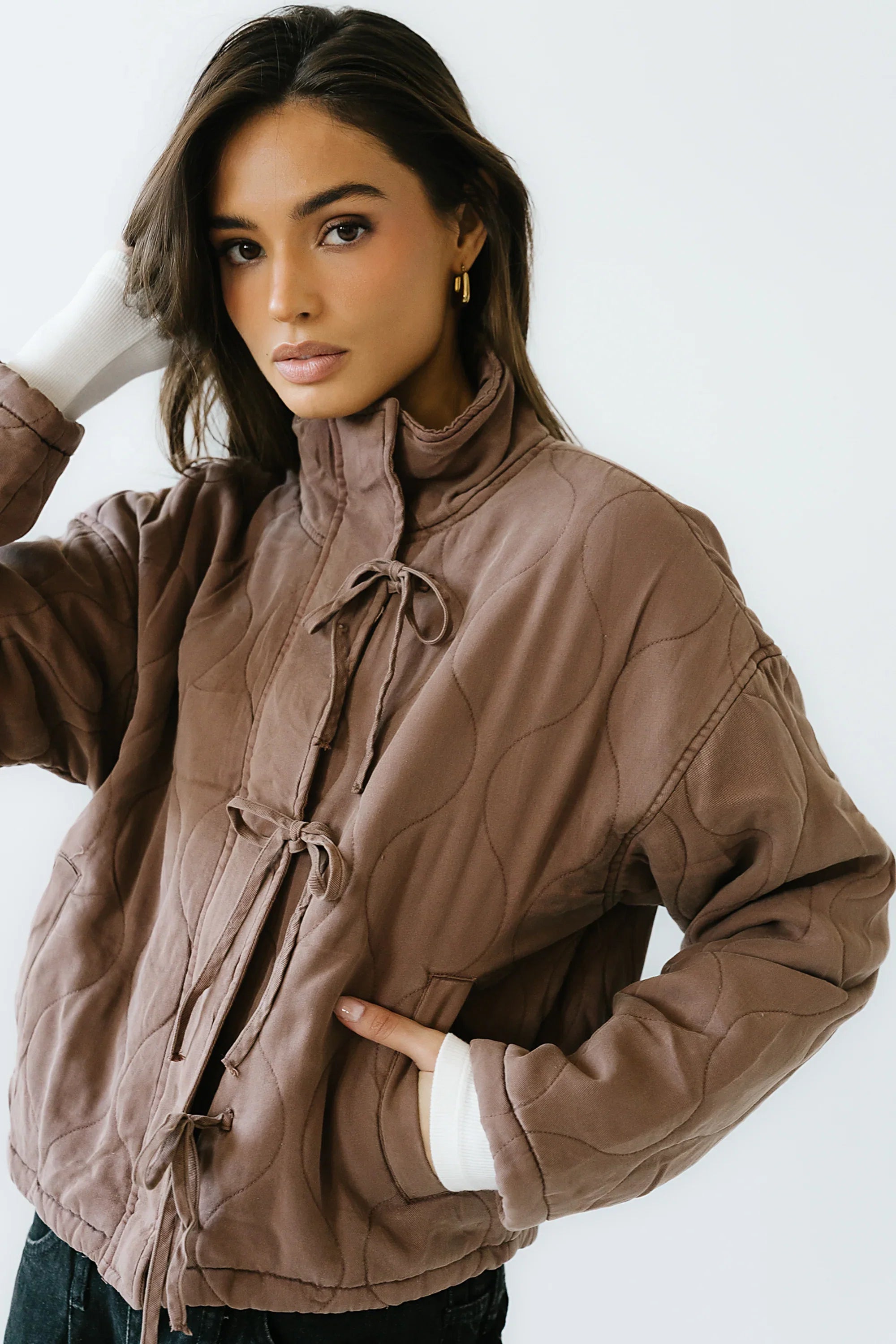 Quinn Quilted Jacket in Brown FINAL SALE