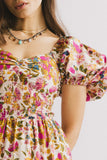 Robbie Floral Midi Dress in Pink FINAL SALE