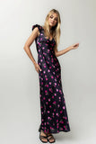Asa Floral Maxi Dress in Plum