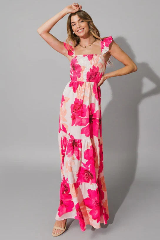 FEEL LIKE MOVING FLORAL MAXI DRESS
