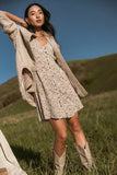 Abbie Floral Mini Dress in Taupe FINAL SALE