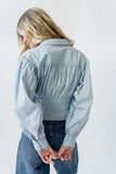 Yena Smocked Blouse in Blue