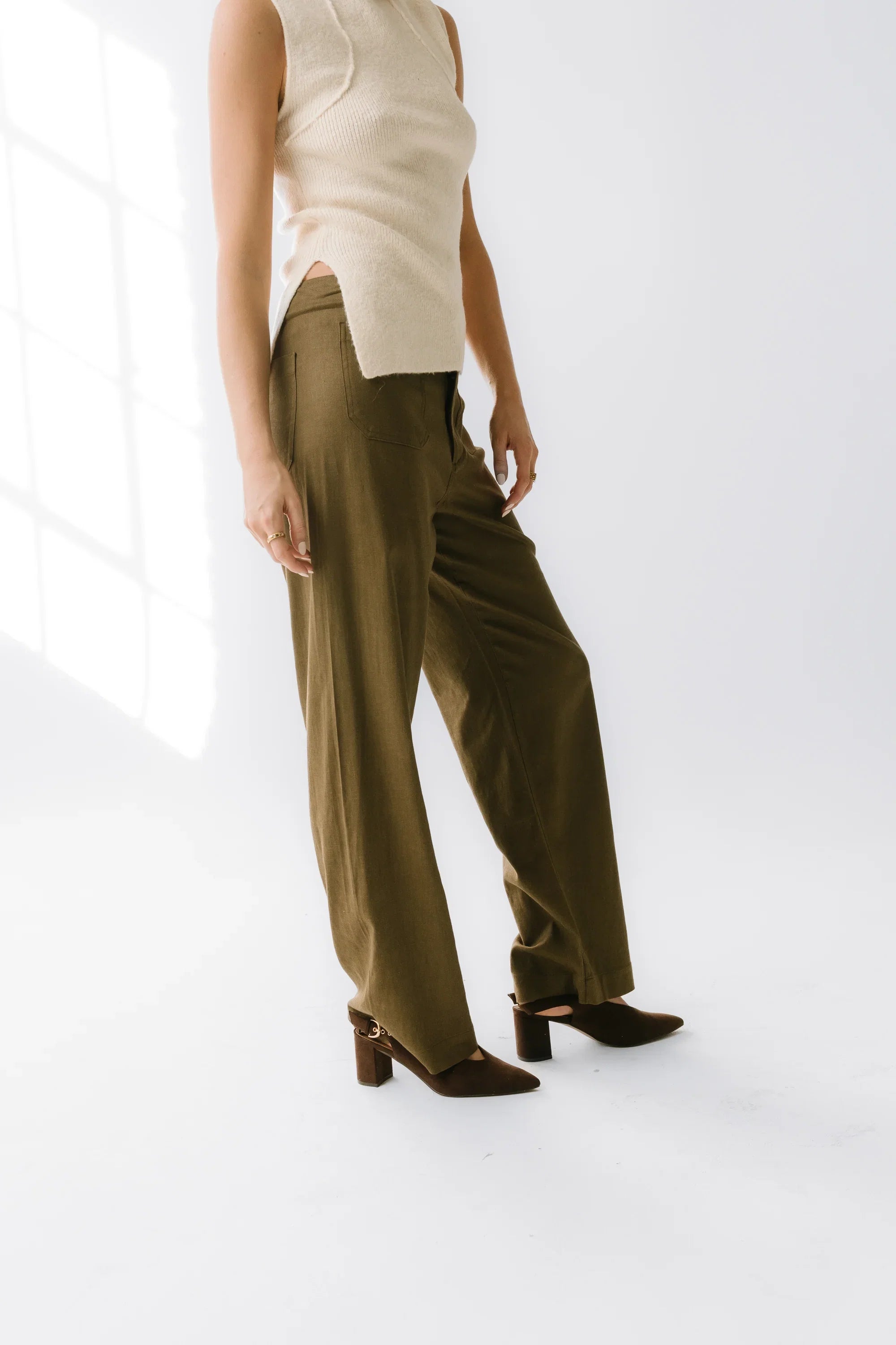 Lander Wide Leg Pants in Olive