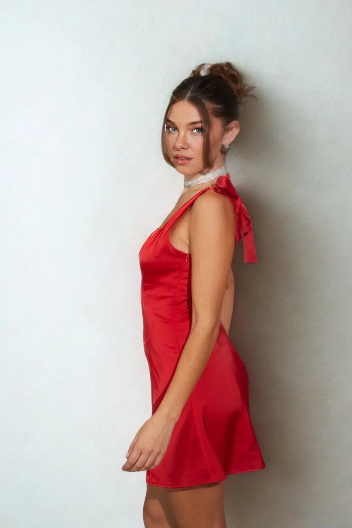 Paige Coquette Bow Babydoll Mini Dress