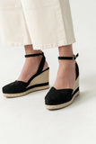 Becca Wedge Sandal in Black