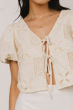 Sylas Embroidered Blouse in Ivory FINAL SALE
