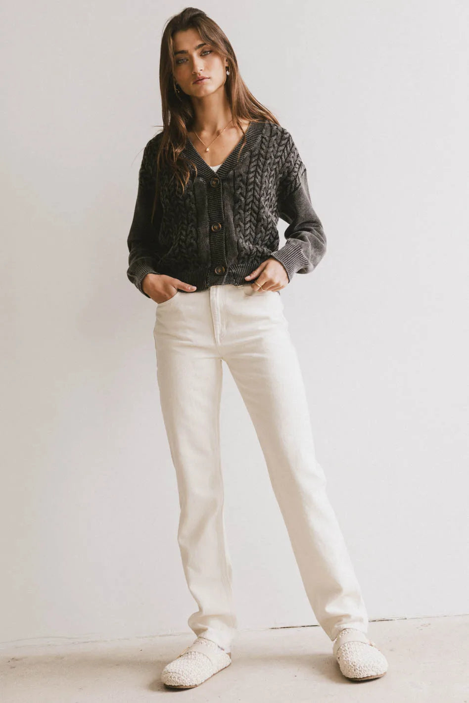 Lane Cable Knit Cardigan FINAL SALE