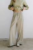 Ada Gingham Wide Leg Pants in Olive FINAL SALE