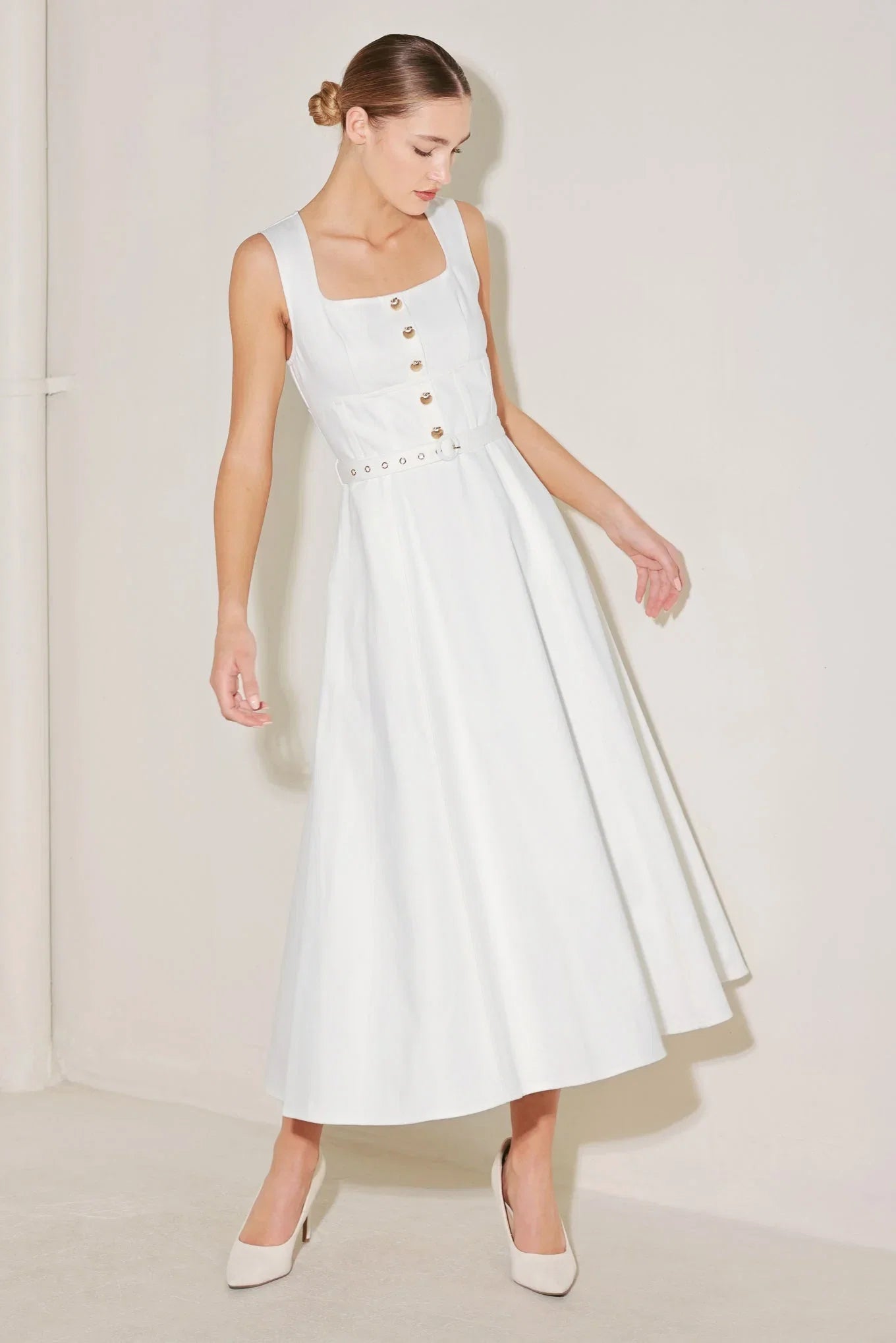 SUMMER SOCIAL WHITE MIDI DRESS FINAL SALE