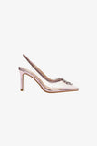 Rhinestone Pink Pointed Toe Stiletto Sandals