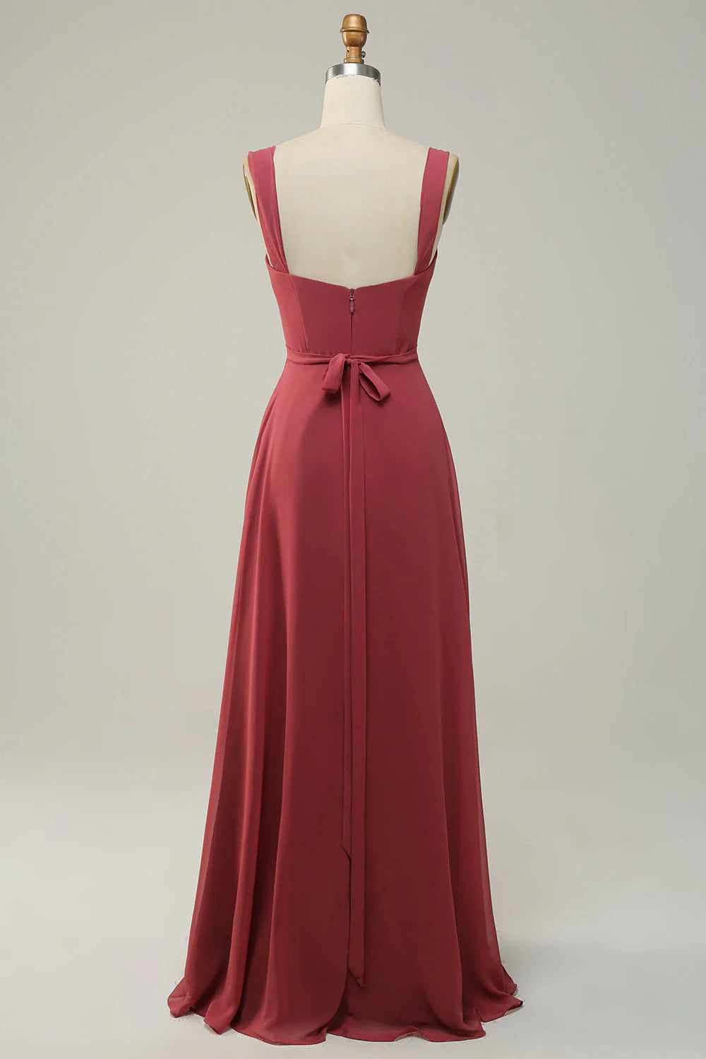 Desert Rose Sweetheart Sleeveless Long Bridesmaid Dress With Slit
