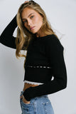 Irene Ribbed Sweater in Black FINAL SALE
