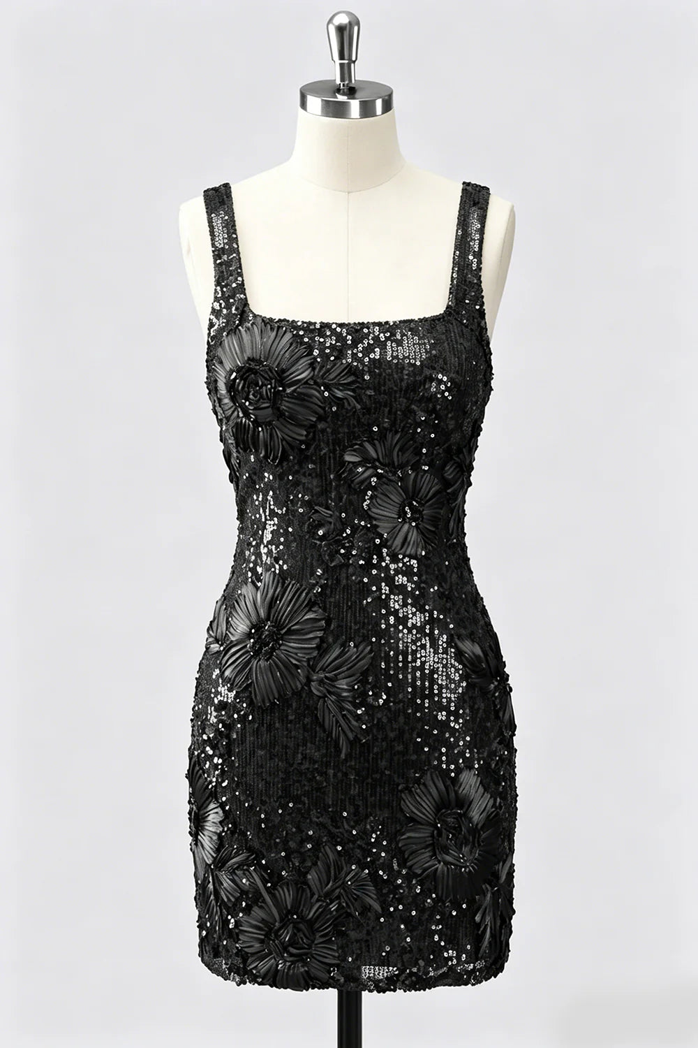 Burgundy Square Neck Bodycon Sequin Homecoming Dress