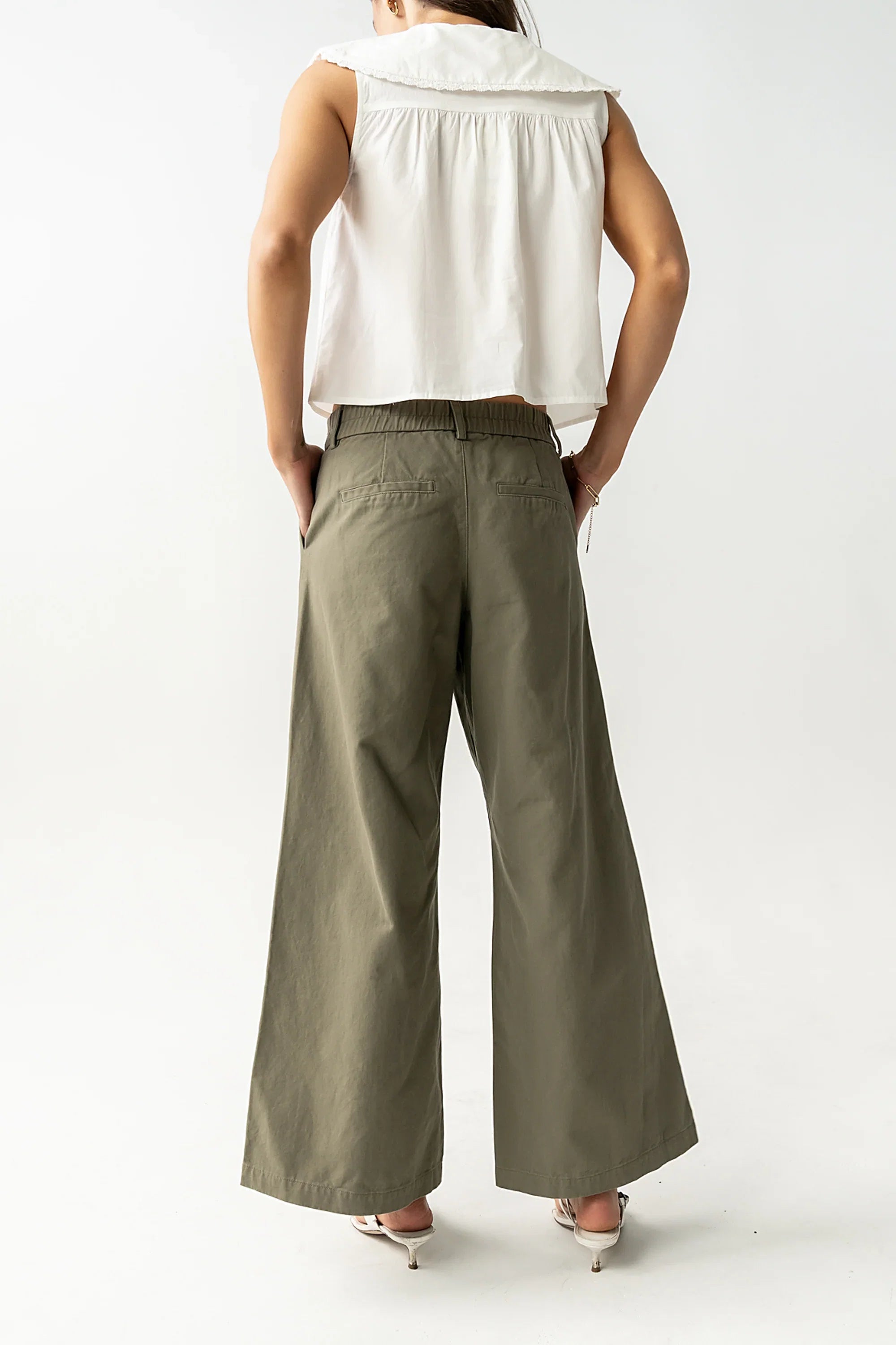 Jannah Wide Leg Pants in Olive