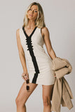 Jaclyn Fitted Mini Dress in Natural FINAL SALE