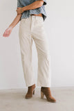 Lisette Barrel Jean in Ivory Courduroy FINAL SALE
