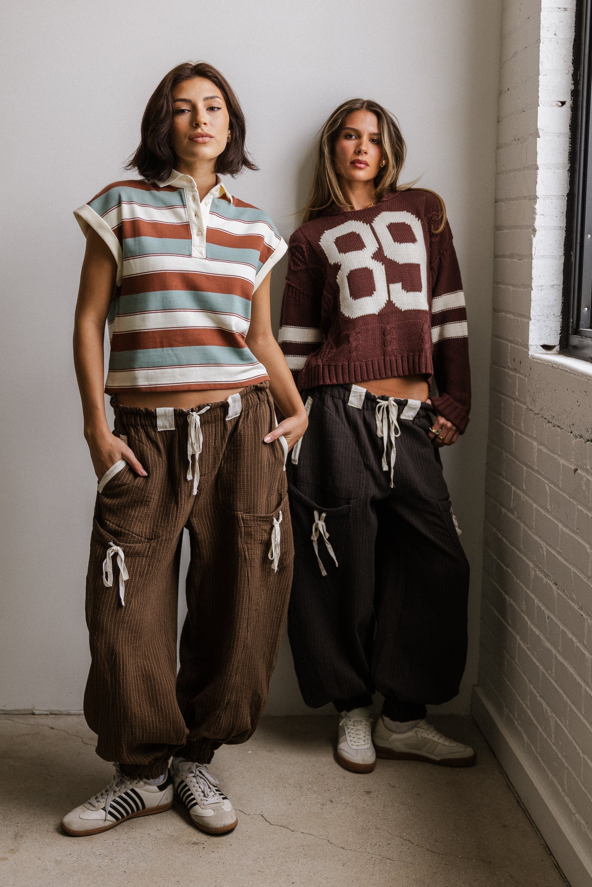 Niko Striped Top in Camel