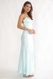 Paula Maxi Dress Mint Satin Slip Dress