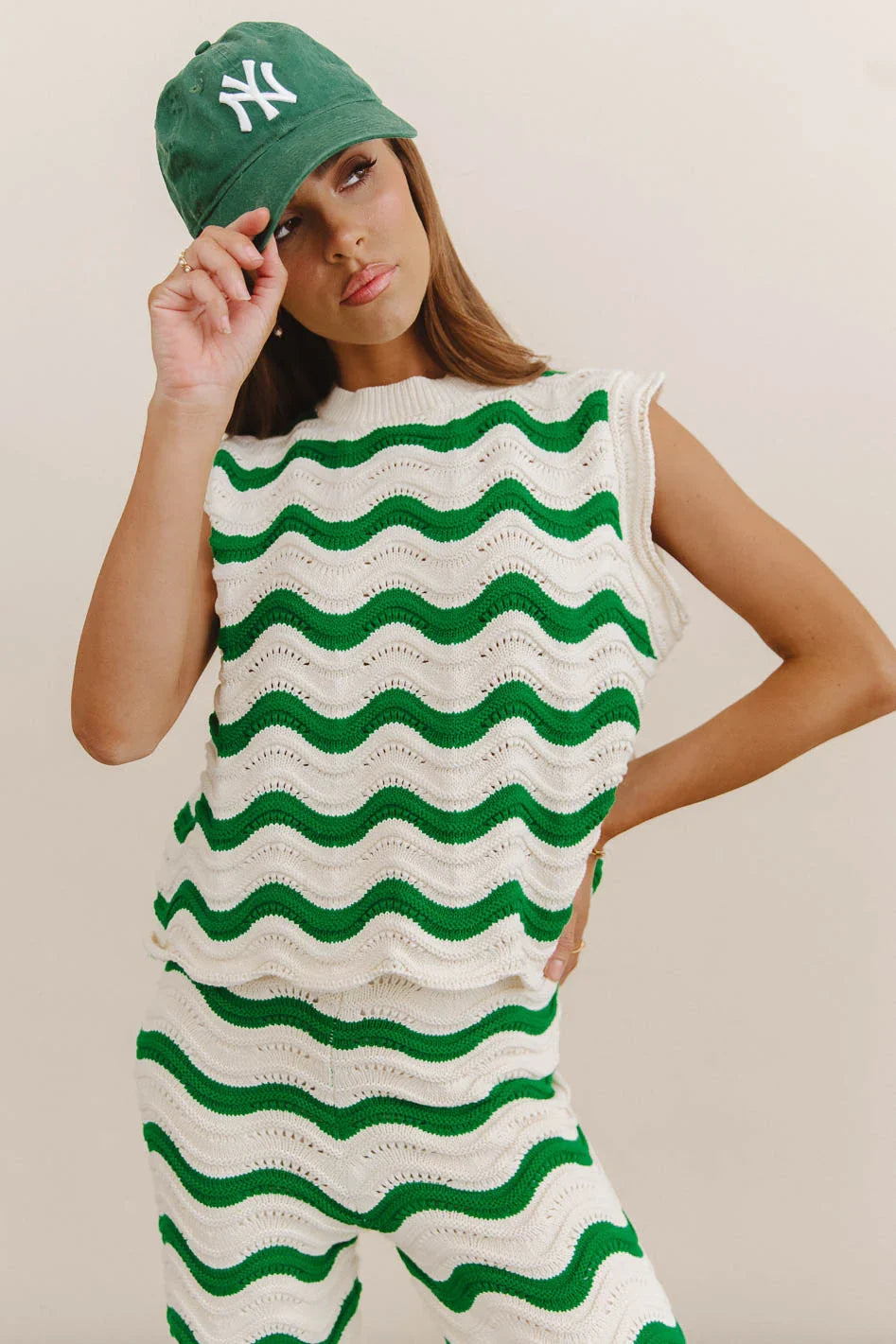 Elenor Knit Top in Green FINAL SALE