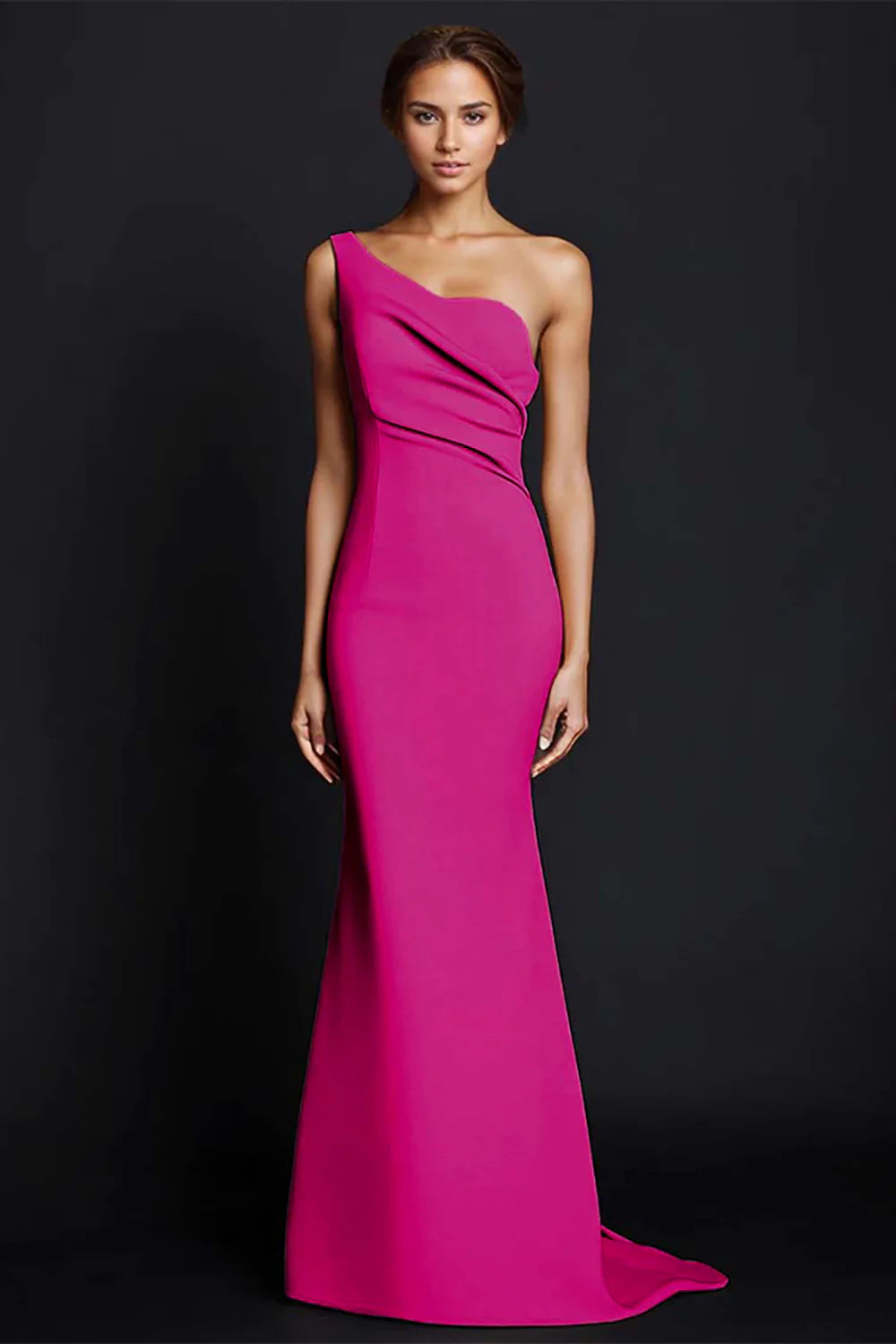 Khaki Mermaid One Shoulder Maxi Dress