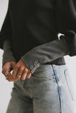 Lettie Waffle Knit Top in Black FINAL SALE