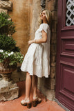 Neve Textured Midi Dress in Ivory FINAL SALE