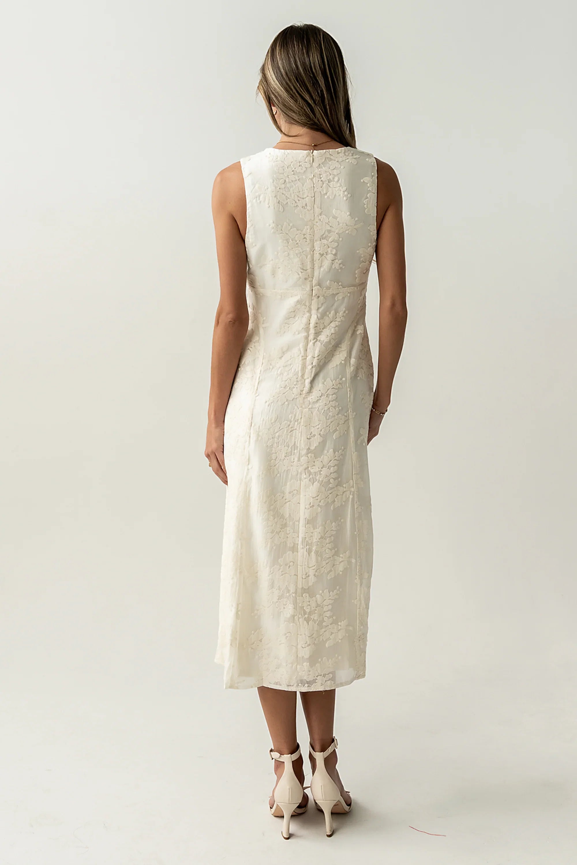 Ariel Embroidered Midi Dress