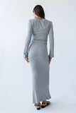Bonnie Polka Dot Maxi Skirt in Grey