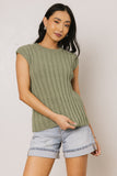 Warren Ribbed Tank in Olive FINAL SALE