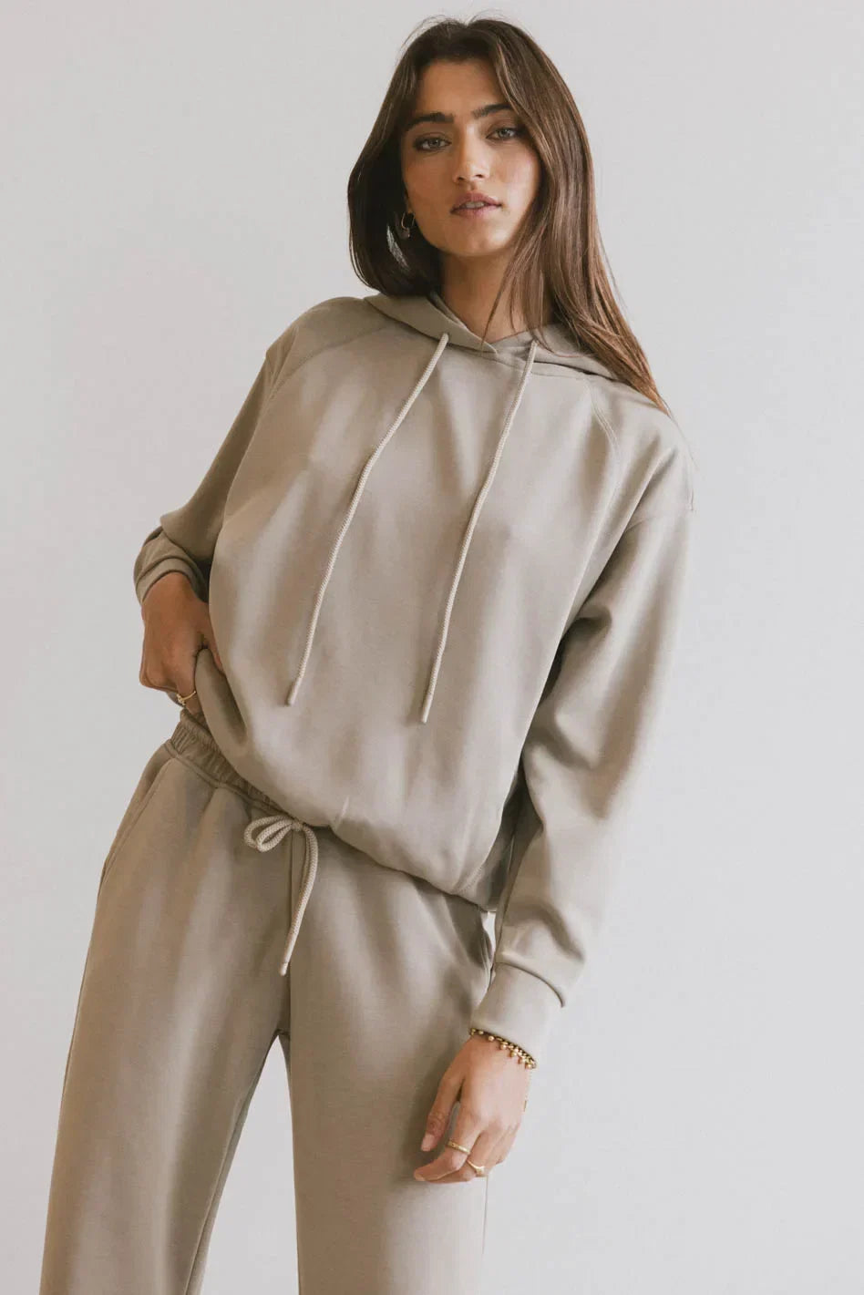 Flow State Pullover Hoodie in Taupe FINAL SALE