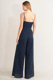 EVENING MUSE NAVY LACE JUMPSUIT