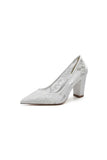 Pointed Toe Slip on Lace Wedding Shoes