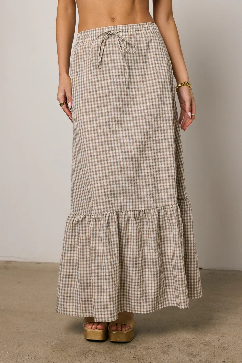 Willie Gingham Maxi Skirt FINAL SALE