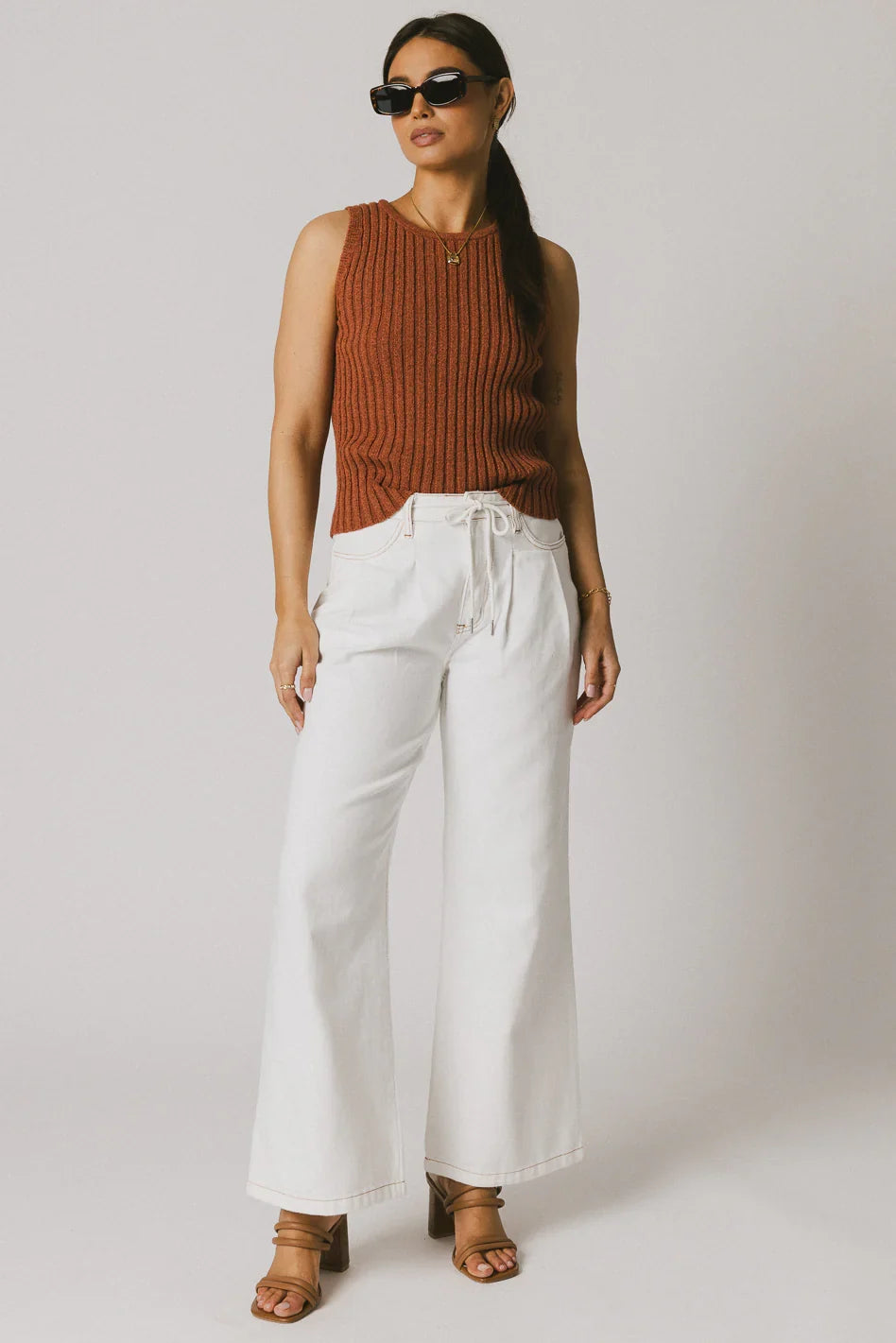 Riley Ribbed Top in Clay FINAL SALE