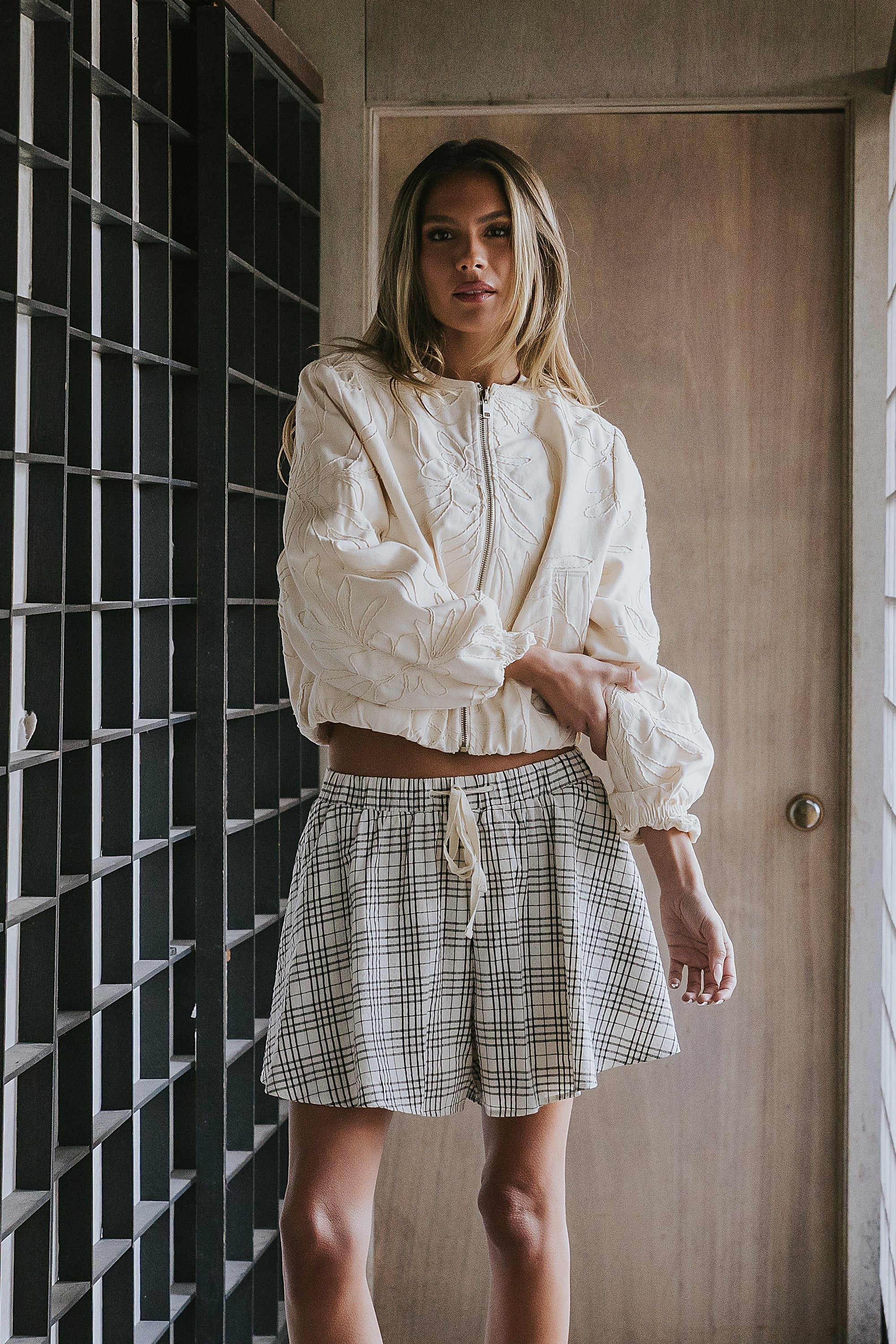 Sidney Embroidered Jacket in Cream
