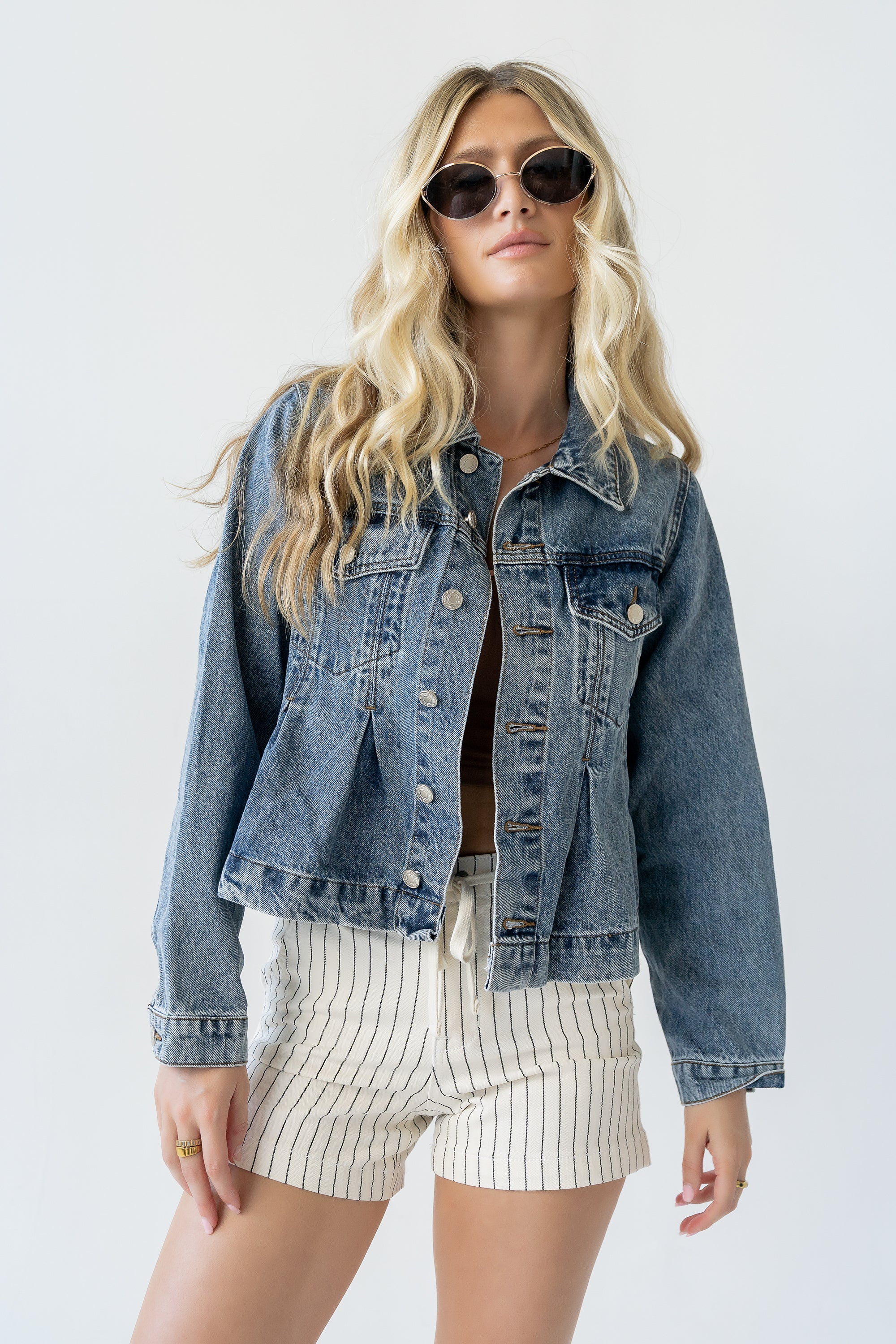 Riley Peplum Denim Jacket